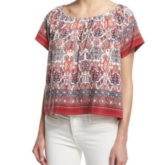 Joie | Amesti B Folkloric Print Silk Top Sz. S NWT - Picture 2 of 8